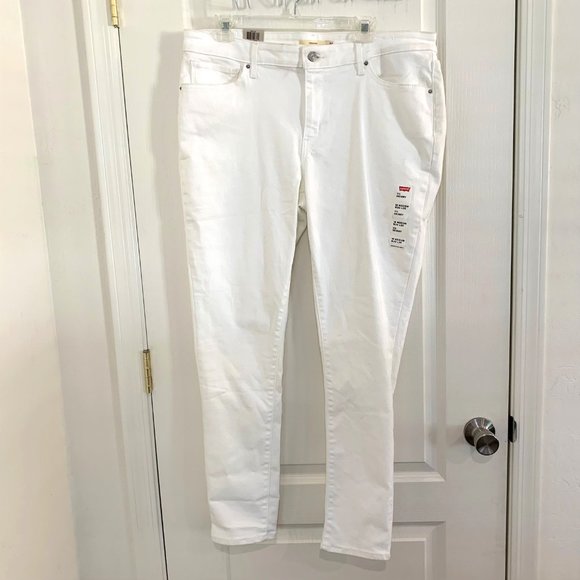 Levi’s 711 Skinny Jeans Mid Rise Denim White Size 34 x 30 18 NEW - Picture 4 of 10